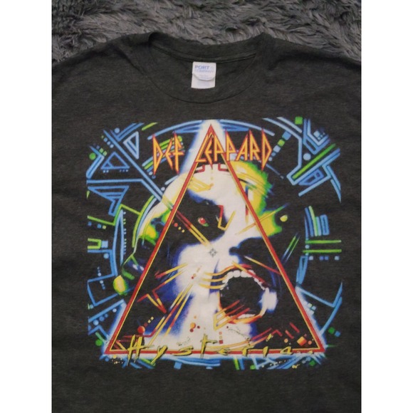 Def Leppard Hysteria Shirt Mens Large Gray Port And Company - Picture 1 of 8